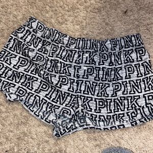 PINK grey/black sleep shorts women’s medium